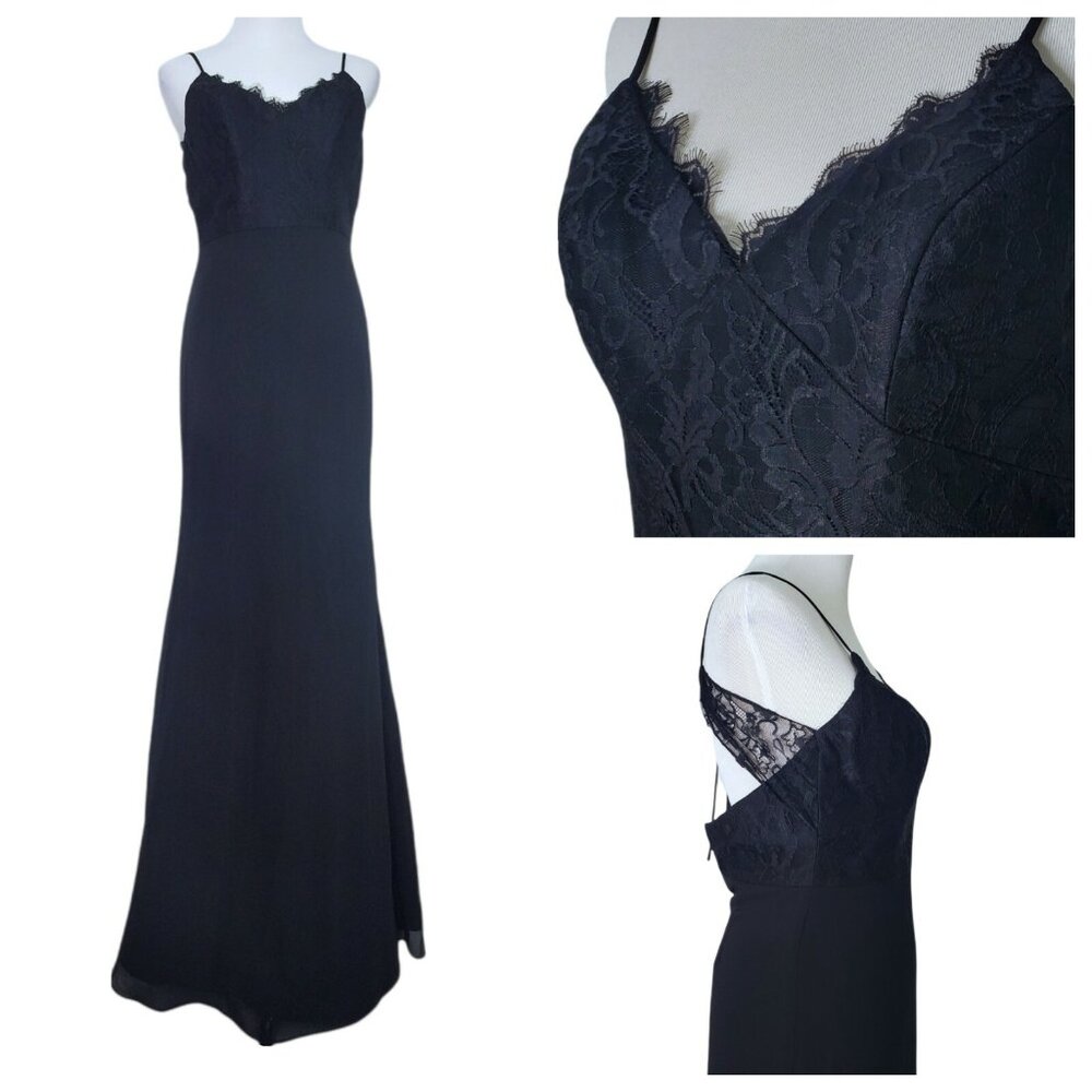 Chic Black Backless Lace Dress